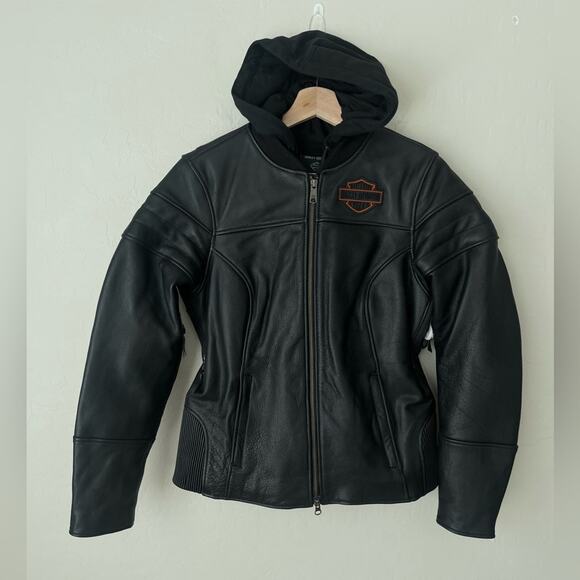 Harley Davidson 3 in 1 leather motorcycle jacket large NWT women's - Picture 5 of 14